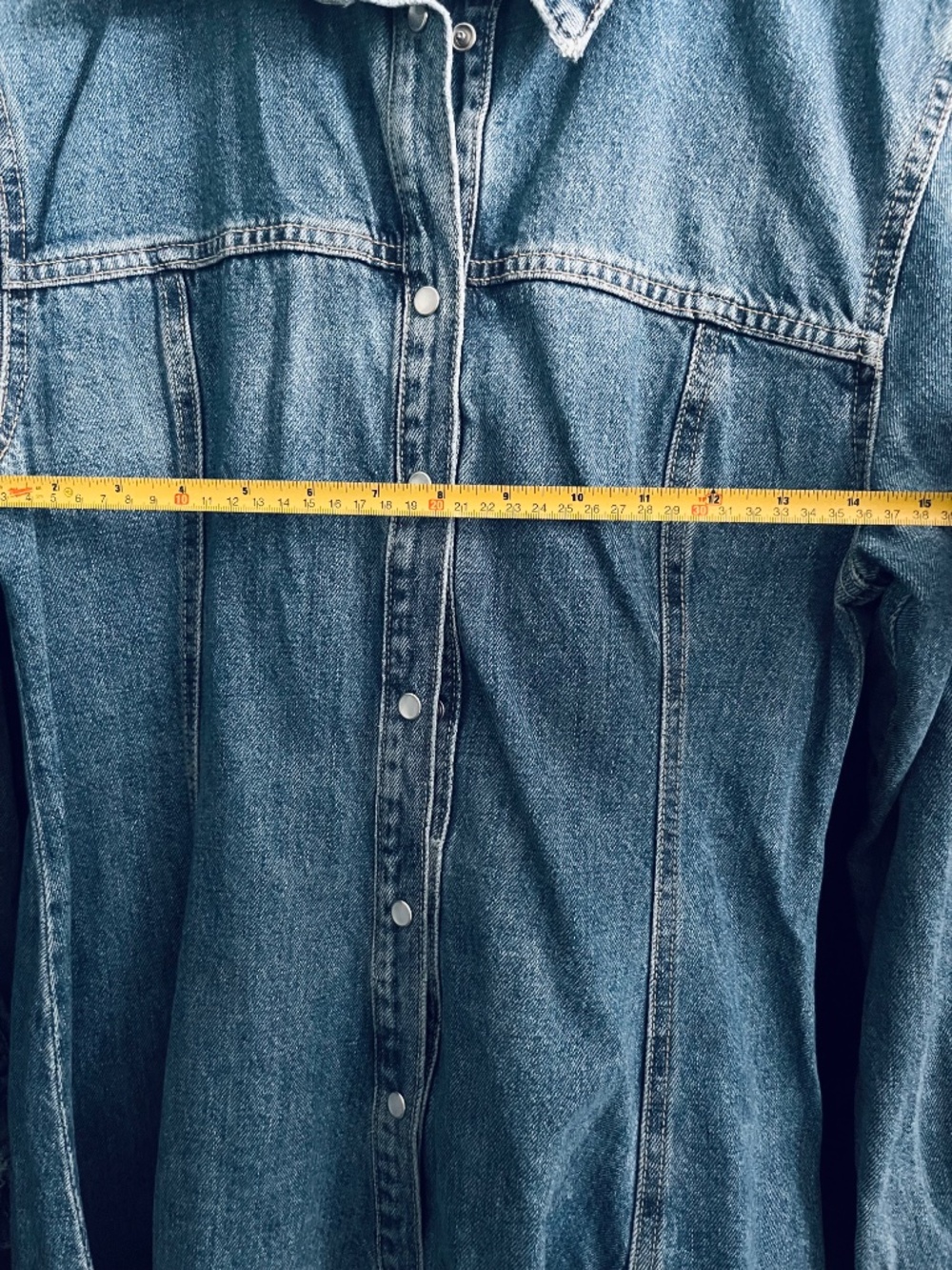 Distressed Denim Mini Dress - Picture 9 of 12